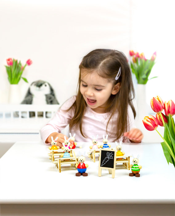 Set de juego escuela conejitos