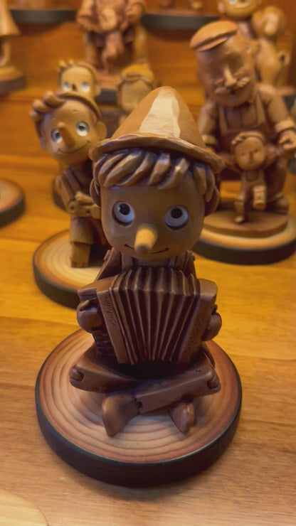 Pinocchio y Geppetto andando
