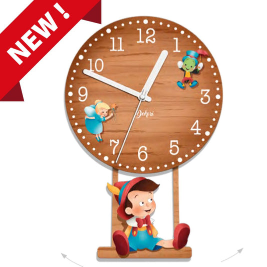 Medium Pinocchio swing clock